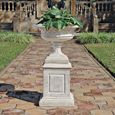 DESIGN TOSCANO Larkin Arts and Crafts Architectural Garden Urn & Plinth Set NE950602